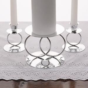 Silver wedding unity candle holders
